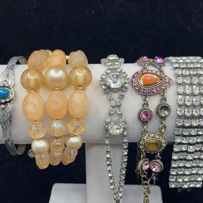 Lot of 8 Assorted Costume Jewelry Bracelets