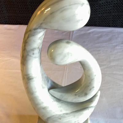 Marble Madonna and Child Sculpture with Rotating Center