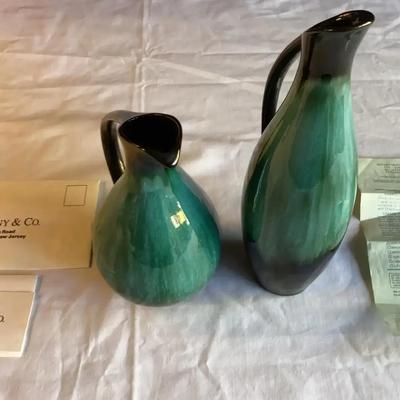Pair of Tiffany & Co. Ceramic Pitchers with Original Receipt