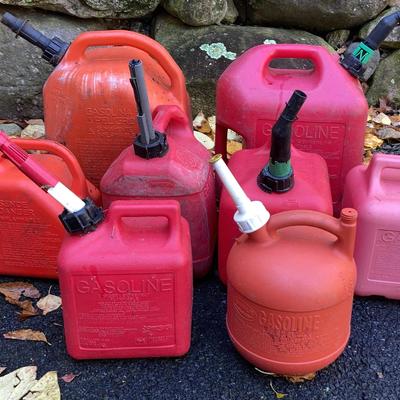 Lot of 8 Fuel Containers
