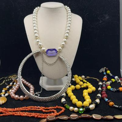 Lot of 10 Costume Necklaces and 1 Bracelet