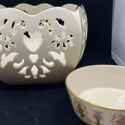Lenox Porcelain Bowl and Decorative Basket Lot