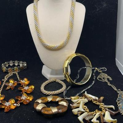 Assorted Necklaces, Bracelets And Pair Of Earrings