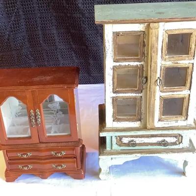 Pair of Jewelry Boxes, One with Music Box
