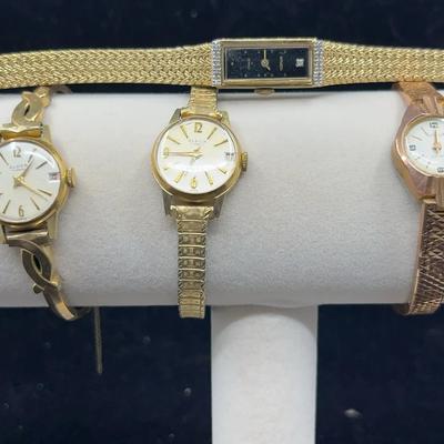 Lot of 4 Gold-Tone Costume Watches