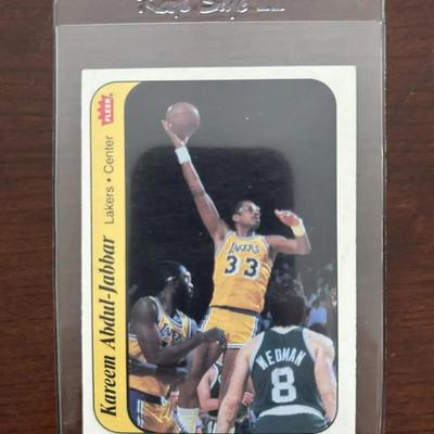 1986 Fleer Basketball Sticker. Kareem Abdul-Jabaar. Card Number 1