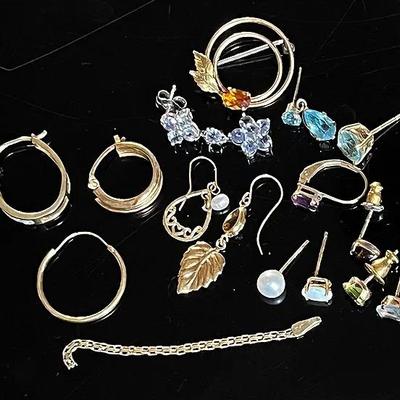 10K and 14K Gold Earrings, with Opals, Diamonds, Pearls, Semiprecious Stones