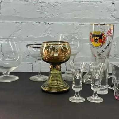 Vintage German Roemer Wine Glasses, Boot Tankard and More