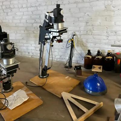 Large Selection of Vintage Dark Room and Photography Equipment, with Enlargers, Lights, Racks & More