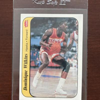 1986 Fleer Basketball Sticker. Dominique Wilkins Rookie Card. Card Number 11