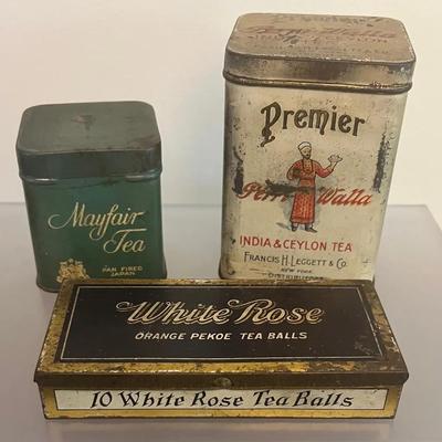 Antique Tea Tins, White Rose, Perri-Walla, Mayfair
