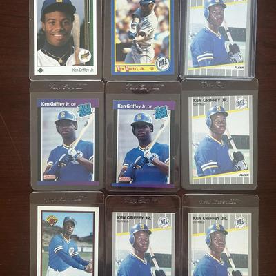 Ken Griffey Jr. Rookie Cards. Upper Deck, Fleer, Donruss Rated Rookie, and Score