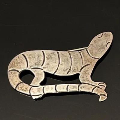 Mexican Sterling Silver .925 Lizard Brooch
