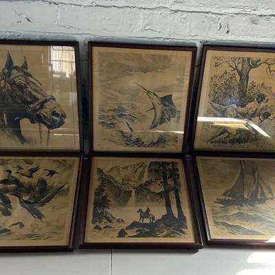 Six Wildlife Prints After RH Palenske