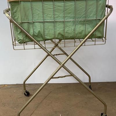 Vintage Rolling Laundry Cart