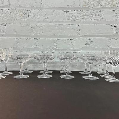 13 Cut Crystal Wine And Champagne Glasses