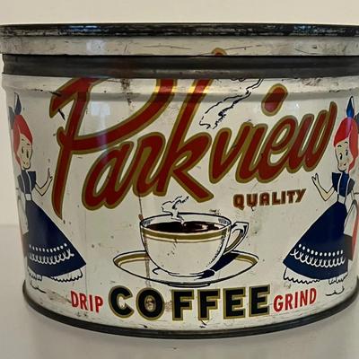 Antique Parkview Keywind Coffee Tin, Cincinnati, Ohio