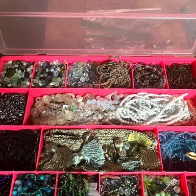 Organized Bead Collection, Some Strung