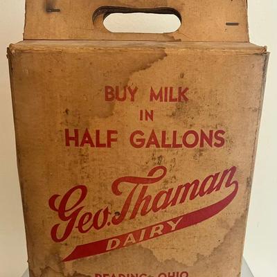 Vintage , George Thaman Dairy Milk Carton, Reading, Ohio