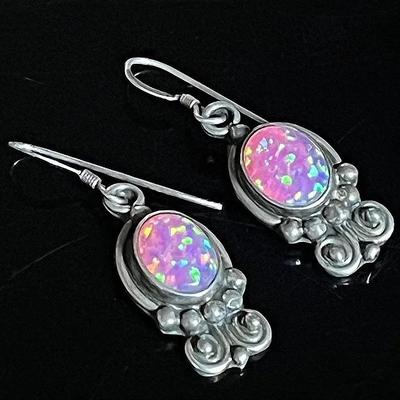 Sterling Silver .925 Fire Opal Earrings