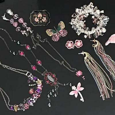 Pink Rhinestone Jewelry 