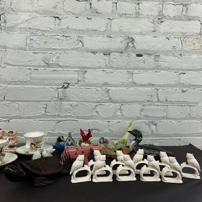 Fenton Art Glass Bird Figurine with Other Bird Themed Decor and More