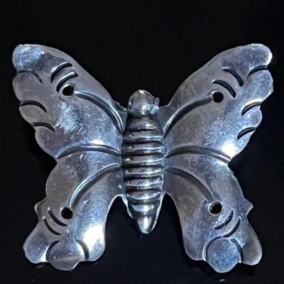940 Silver Mexican Taxco Butterfly Brooch
