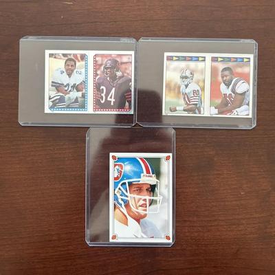 1987 Topps Football Sticker John Elway & Jerry Rice. 1986 Football Sticker Walter Payton 