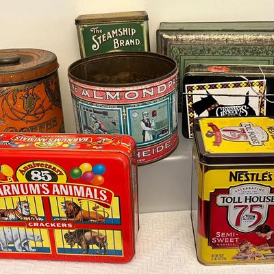 Antique & Vintage Advertising Tins, Coffee, Henry Hide Almond Paste +++