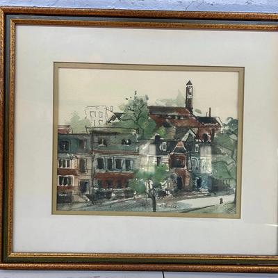 C Hunter Watercolor Painting of Cincinnati's Mount Adams