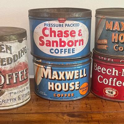 Antique Coffee Tins - Keywind +