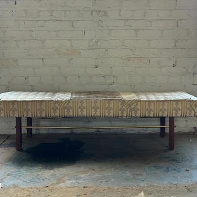 Custom-Upholstered Mid Century Modern Bench