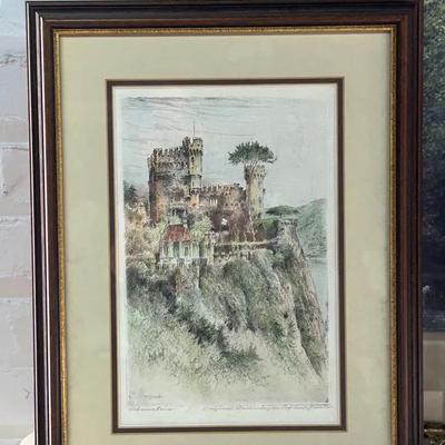 Prof. Paul Geissler Etchings of Villages with Another German Etching and a Large Print of a Cottage