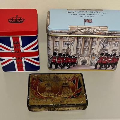 Vintage British Tea Tins, 1911 Coronation, Buckingham Palace