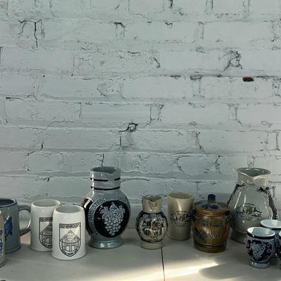 Vintage German Salt Glazed Wine Jugs and More