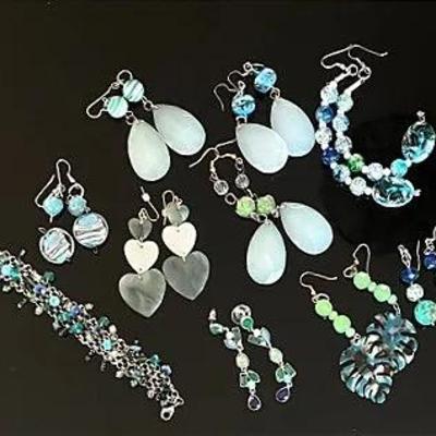 Beaded Earrings (10) and Bracelet 