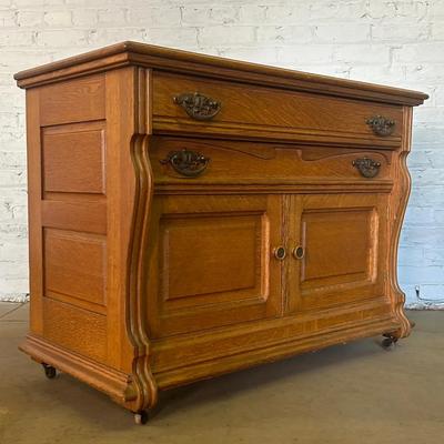 Victorian Oak Dresser or Washstand, Circa 1900