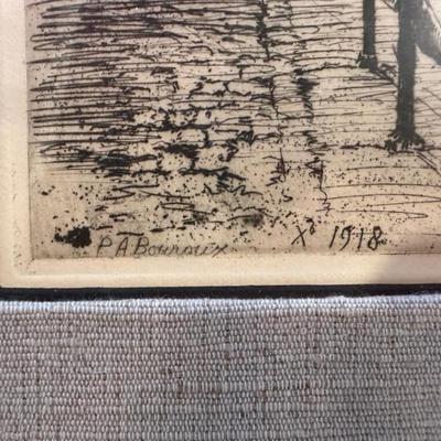 Paul-Adrien Bouroux etching 1918
