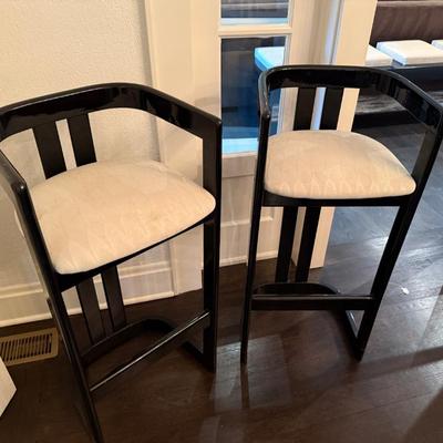 Black Lacquered Counter Height Stool
