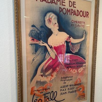 French Opera Madame Pompadour  Lithograph