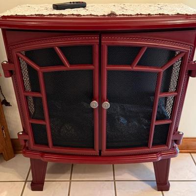 Red Duraflame Electric Fireplace with Remote