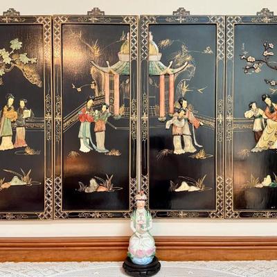 Oriental 4 Panel Wall Hanging 