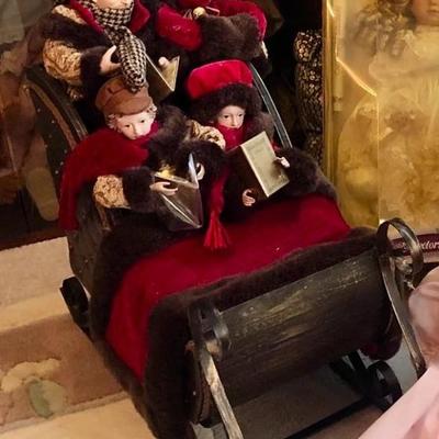 Carolers in Sleigh Holiday Decor