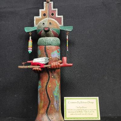 “The Pipe Bearer” Figurine by Robson Design – Handcrafted Mixed-Media Southwestern Sculpture
