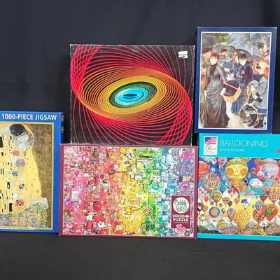 Collection of 5 Artistic & Vintage Jigsaw Puzzles – Klimt, Renoir, Scullard & More