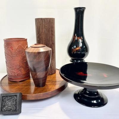 Decorative Carved & Turned Wood Vessel Collection – Asia & Africa