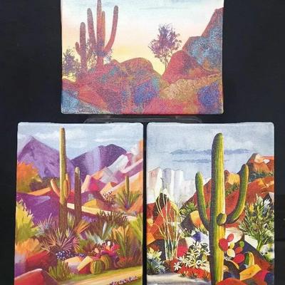 Diana Madaras Mini Canvas Trio – “Silhouette,” “One Purple Rock,” and “Boulders 4”