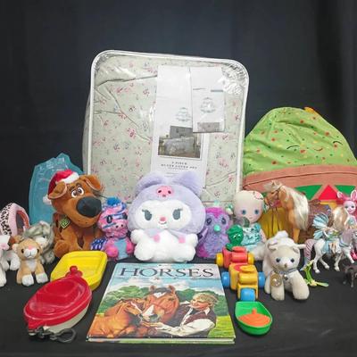 Children’s Toy & Plush Mega Lot – Hatchimals, Enchantimals, Scooby-Doo, Plush Animals, Bedding & Mor