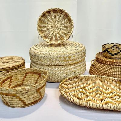 (7) Native American Vintage Woven Baskets