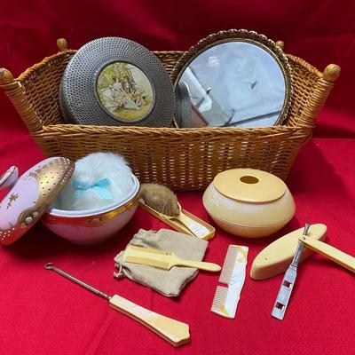 Vintage Celluloid Vanity Set And More